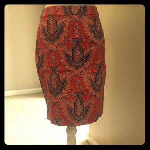 J.Crew paisley pencil skirt